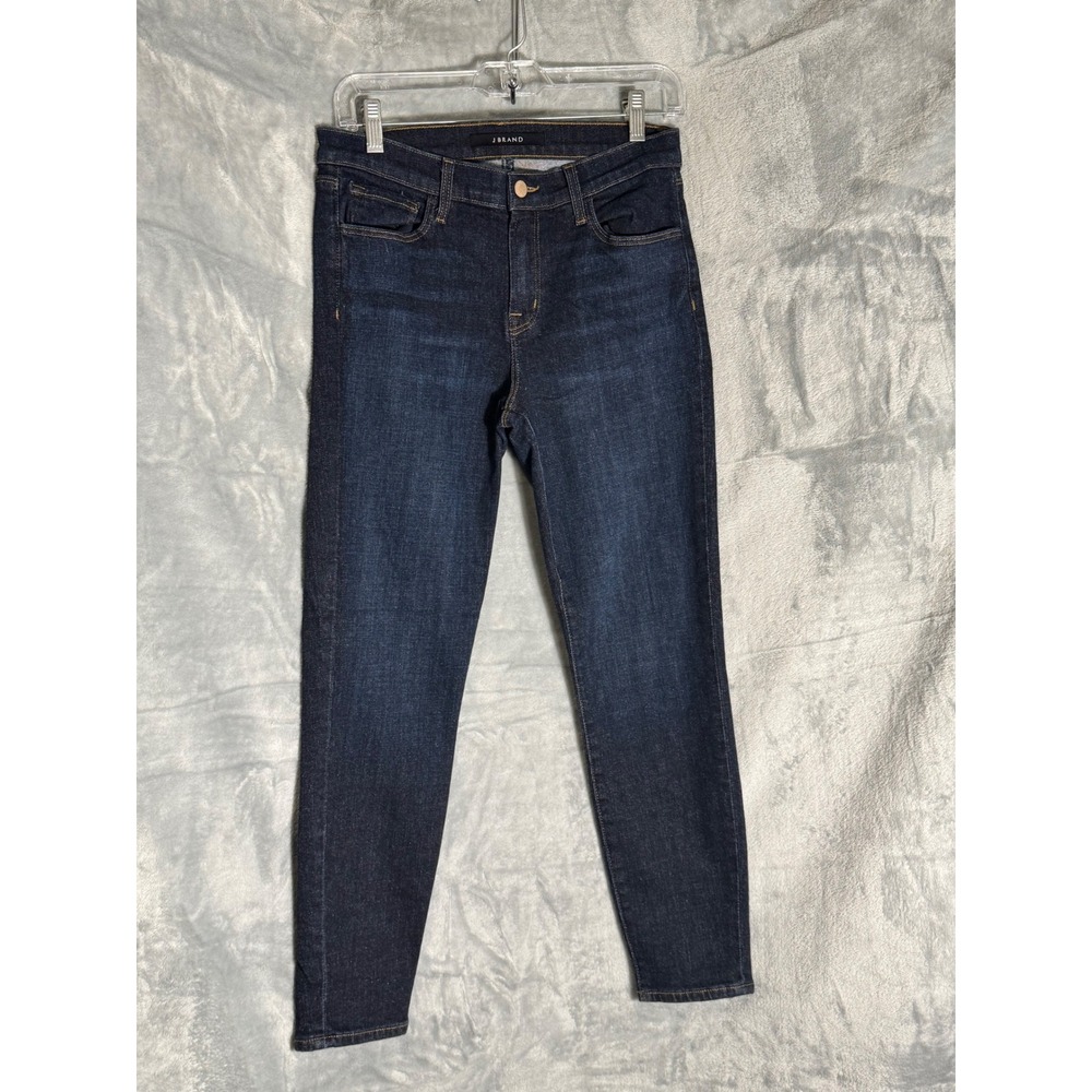 J Brand Women 30 High Rise Skinny Jeans Dark Indigo‎ Blue Denim Skinny Leg